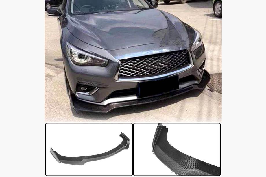 Infiniti Q50/Q60 2013–2024 Karbonový lip na přední nárazník Lip V1 (pro Q50 Base 2018-2023) Fotografie 2