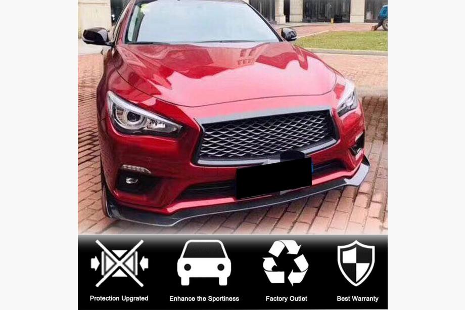 Infiniti Q50/Q60 2013–2024 Karbonový lip na přední nárazník Lip V1 (pro Q50 Base 2018-2023) Fotografie 3
