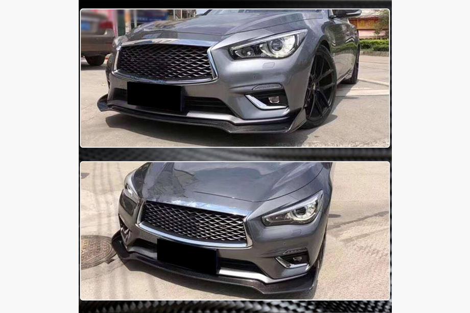 Infiniti Q50/Q60 2013–2024 Karbonový lip na přední nárazník Lip V1 (pro Q50 Base 2018-2023) Fotografie 4