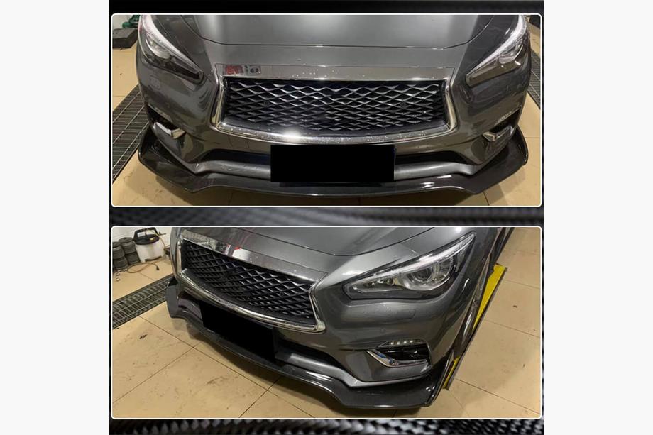 Infiniti Q50/Q60 2013–2024 Karbonový lip na přední nárazník Lip V1 (pro Q50 Base 2018-2023) Fotografie 5