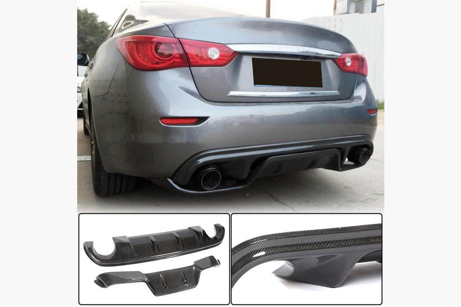 Infiniti Q50/Q60 2013–2024 Difuzor zadního nárazníku V3 (pro Q50 Base/Sport 2014-2017, karbon) Image