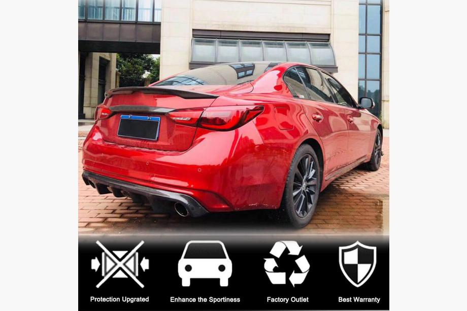 Infiniti Q50/Q60 2013–2024 Difuzor zadního nárazníku V2 (pro Q50 Base/Sport 2018-2023, karbon) Fotografie 2