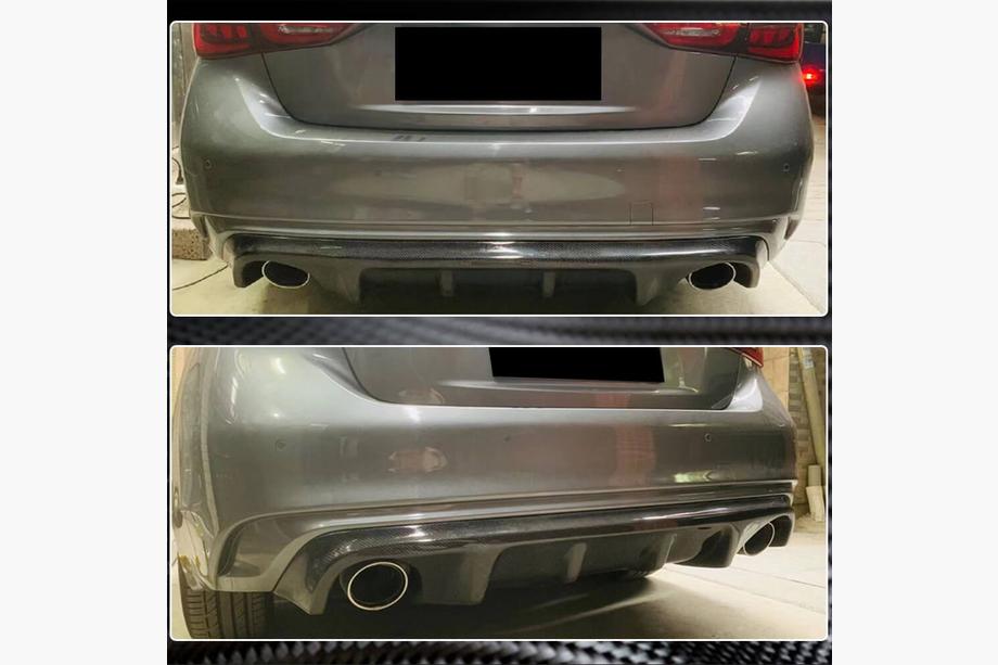 Infiniti Q50/Q60 2013–2024 Difuzor zadního nárazníku V2 (pro Q50 Base/Sport 2018-2023, karbon) Fotografie 4