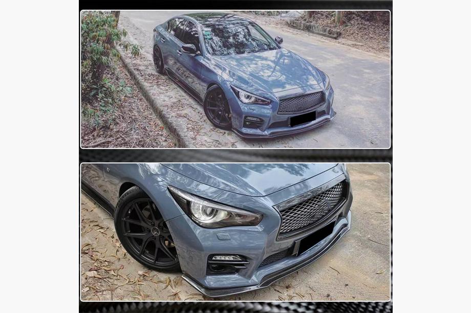 Infiniti Q50/Q60 2013–2024 Karbonový lip na přední nárazník Lip V1 (pro Q50 Sport 2014-2017) Fotografie 4