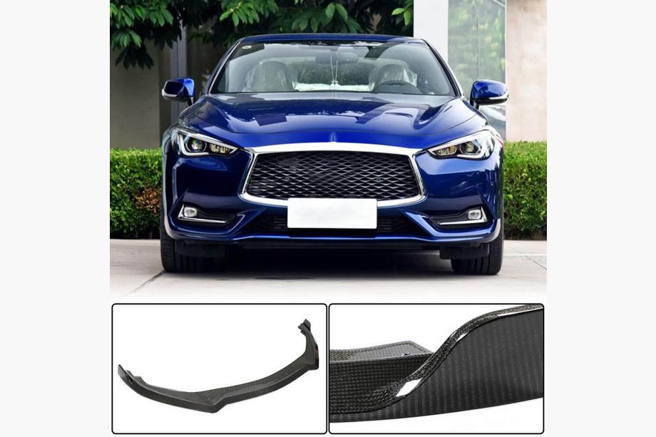 Infiniti Q50/Q60 2013–2024 Karbonový nástavec předního nárazníku Lip V1 (pro Q60 2016-2022, karbon) Fotografie 1