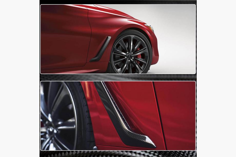 Infiniti Q50/Q60 2013–2024 Karbonové nástavce na přední blatníky (pro Q60 2016-2022) Fotografie 3