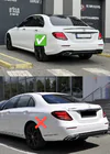 Mercedes E-class W213 2016–2023 Zadní difuzor s koncovkami výfuku E63-Desgin Silver (pro AMG/AMG-Line 2020-2024) fotografie 5