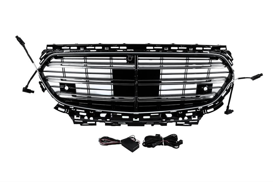Mercedes E-class W214 2023– Přední maska chladiče ve stylu W223 AMG-Line s LED Fotografie 2