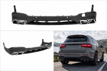 Mercedes GLC X253 2015–2022 Zadní difuzor s koncovkami výfuku Silver (design AMG63) fotografie 1