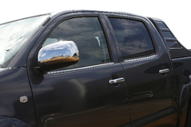 Toyota Hilux 2006–2015 Okenní lišty (4 ks, nerez) Carmos - turecká ocel fotografie 1