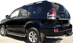 Toyota Land Cruiser Prado 120 2002–2009 Zadní rohy AK003 (2 ks, nerez) fotografie 1