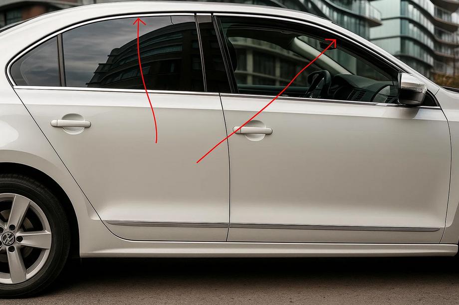 Volkswagen Jetta 2011–2018 Horní okenní lišty 6 ks, nerez OmsaLine – italská nerezová ocel Image