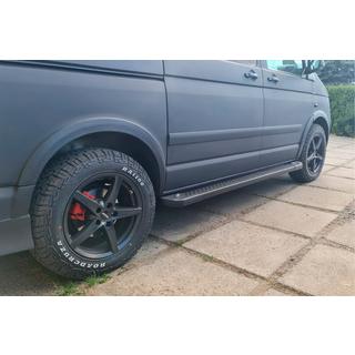 Boční nášlapy Allmond Black (2 ks, hliník) Volkswagen T5 Transporter 2003–2010 fotografie 1