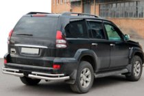 Toyota Land Cruiser Prado 120 2002–2009 Zadní dvojité rohy AK003-1 (2 ks, nerez) fotografie 3
