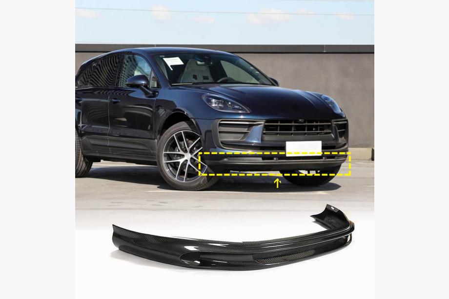 Porsche Macan 2014–2024 Karbonový lip na přední nárazník (2022+, Karbon) Image