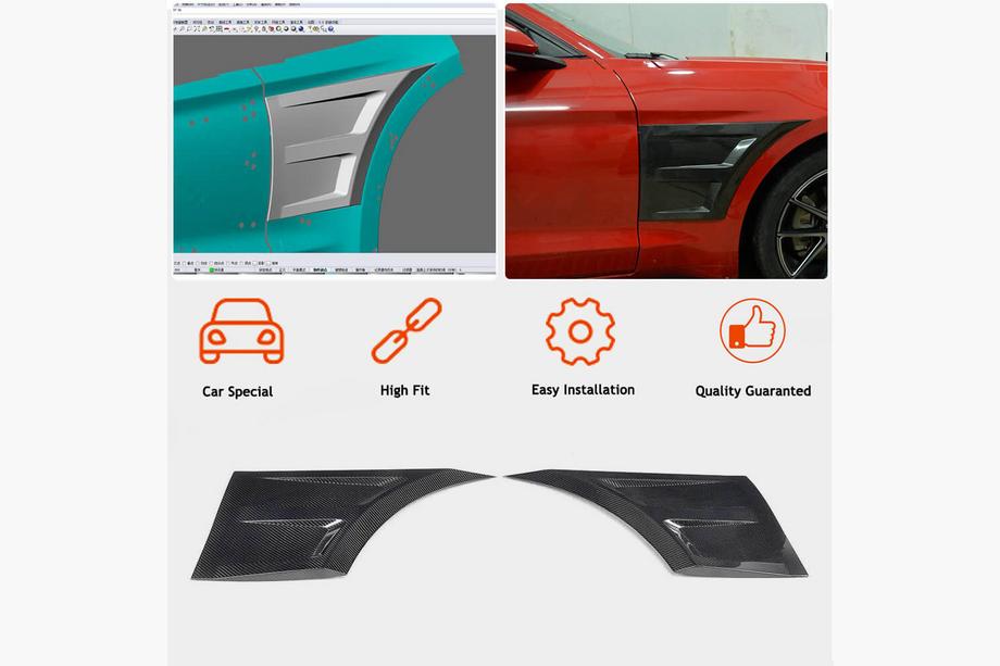 Ford Mustang 2015–2023 Karbonové kryty předních blatníků Fotografie 2