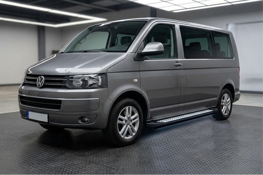 Volkswagen T5 2010–2015 Boční nášlapy typ X5 s LED (2 ks, hliník) Pouze pro dlouhý rozvor Image