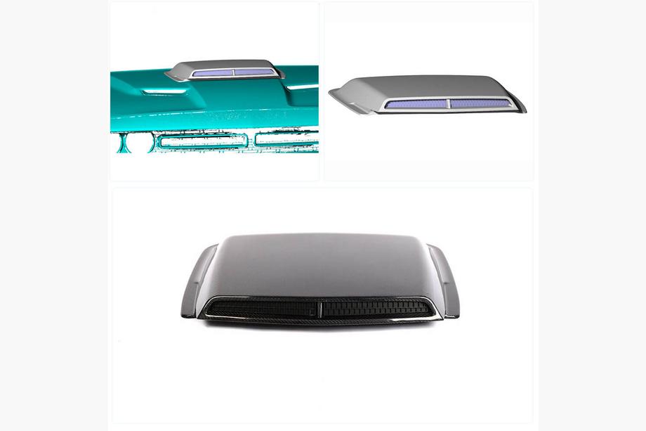 Dodge Challenger 2008–2023 Kryt kapoty (2015-2019, karbon) Fotografie 2