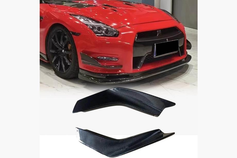 Nissan GT-R 2008–2025 Karbonové lišty na přední nárazník (2009-2015, karbon) Fotografie 1