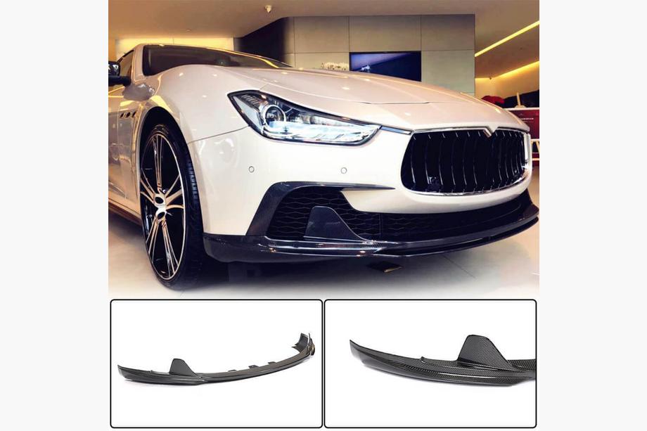 Maserati Ghibli 2013–2023 Karbonový nástavec předního nárazníku Lip V3 (pro Base/S/S Q4 2013-2017, karbon) Fotografie 1