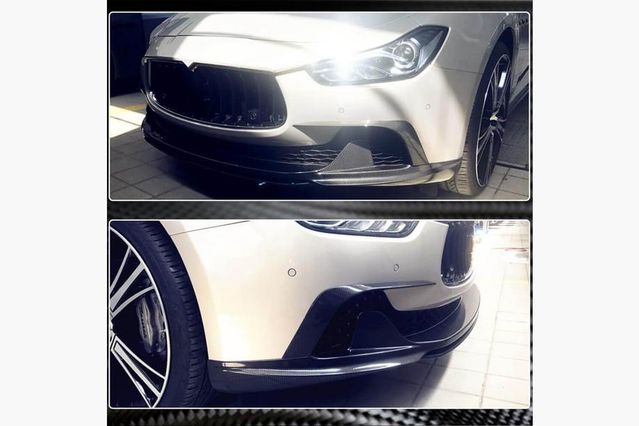 Maserati Ghibli 2013–2023 Karbonový nástavec předního nárazníku Lip V3 (pro Base/S/S Q4 2013-2017, karbon) Fotografie 3