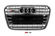Audi A6 C7 2011–2017 Přední černá mřížka chladiče s chromovým rámečkem S-style (2011-2014) fotografie 1