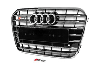 Audi A6 C7 2011–2017 Přední černá mřížka chladiče s chromovým rámečkem S-style (2011-2014) fotografie 2