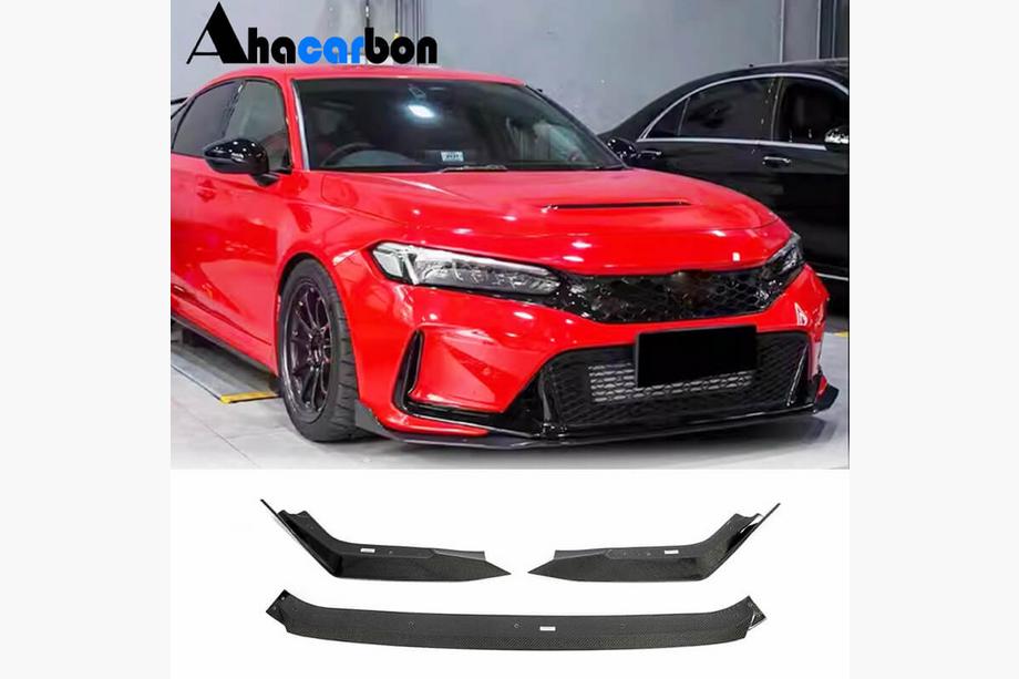 Honda Civic HB 2021– Lip spoiler předního nárazníku V2 (karbon) Fotografie 1