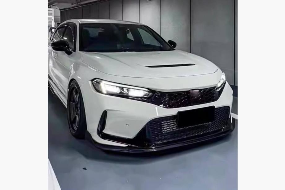 Honda Civic HB 2021– Lip spoiler předního nárazníku V2 (karbon) Fotografie 3