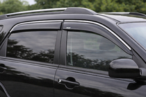 Kia Sportage 2004–2010 Okenní deflektory s chromovanou lištou Niken Luxury (4 ks) fotografie 2