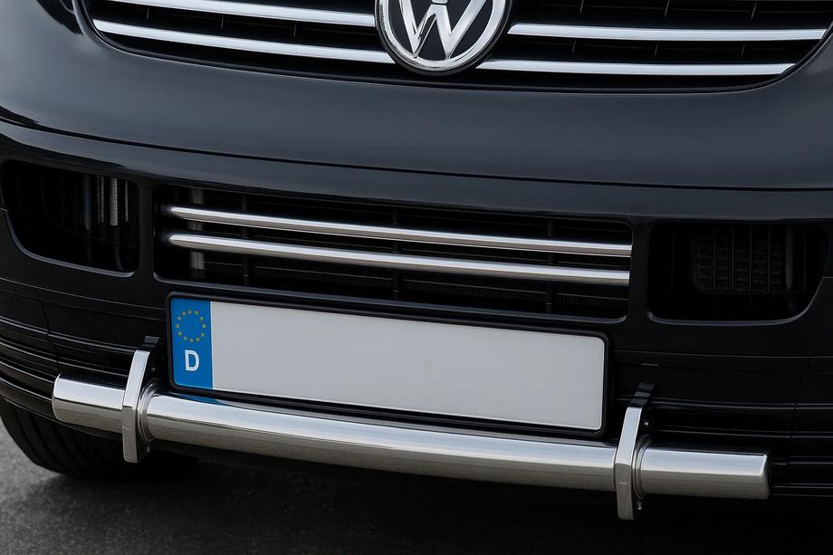 Volkswagen T5 Transporter 2003–2010 Nerezové lišty na mřížku nárazníku (2 ks) Carmos - turecká ocel Image