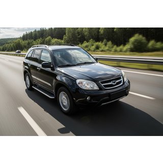 Boční prahy Maydos V1 (2 ks, hliník ↗ nerez) Chery Tiggo 1 2005–2016 fotografie 1
