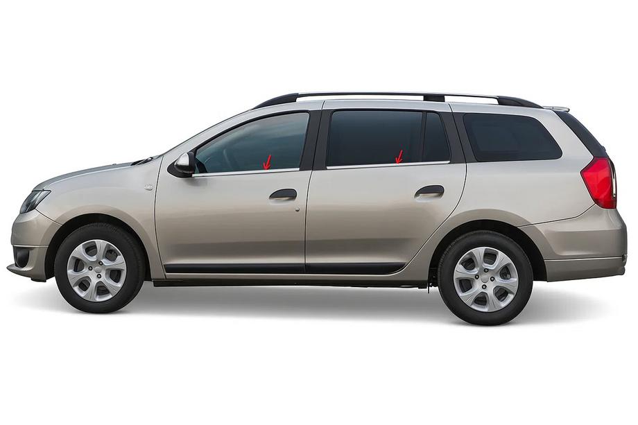 Renault Logan MCV 2013–2022 Okenní lišty (4 ks, nerez) OmsaLine – italská nerezová ocel Image