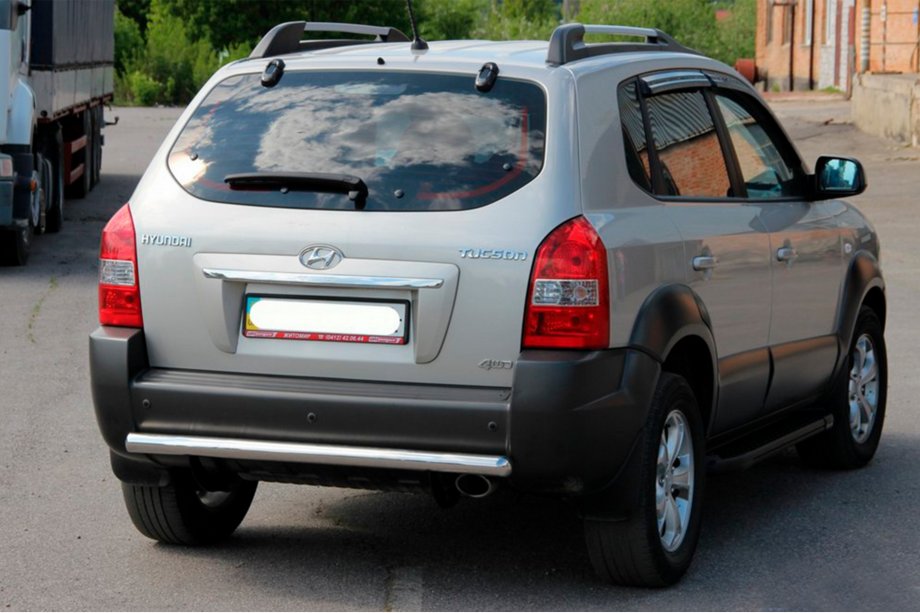 Hyundai Tucson JM 2004– Zadní ochranný oblouk AK002 (nerez) Fotografie 2