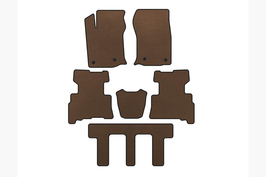 Toyota 4Runner 2009–2024 EVA autokoberce do interiéru (3 řady, 2014-2024, 7místné, hnědé) Image