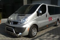 Renault Trafic 2001–2015 Nerezový přední ochranný rám WT003-4 S nápisem Renault fotografie 3