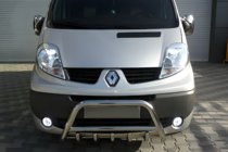 Renault Trafic 2001–2015 Nerezový přední ochranný rám WT003-4 S nápisem Renault fotografie 1