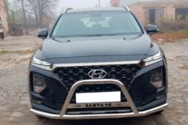 Hyundai Santa Fe 4 2018–2023 Nerezový klokaní rám s bočními trubkami WT006 fotografie 1