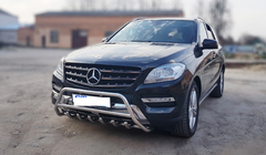 Mercedes GLE/ML třída W166 2011–2018 Přední ochranný rám (bull bar) WT003 (nerez) fotografie 2