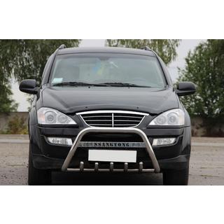 Přední ochranný rám (bullbar) WT004 (nerez) SsangYong Kyron 2005–2014 fotografie 1