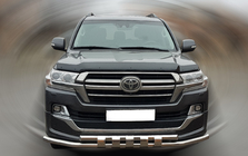 Toyota Land Cruiser 200 2007–2021 Přední nerezový ochranný rám ST015 (2015+) fotografie 1