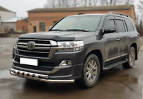 Toyota Land Cruiser 200 2007–2021 Přední nerezový ochranný rám ST015 (2015+) fotografie 3