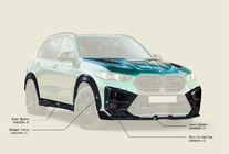 BMW X5 G05 2019–2026 Sada bodykitu pro X5M F95 AL-Design Carbon (2023+) fotografie 6