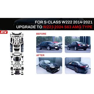 Restylingový body kit pro W223 S63 AMG (včetně dveřních klik a vložek) Mercedes S-Class W222 2013–2022