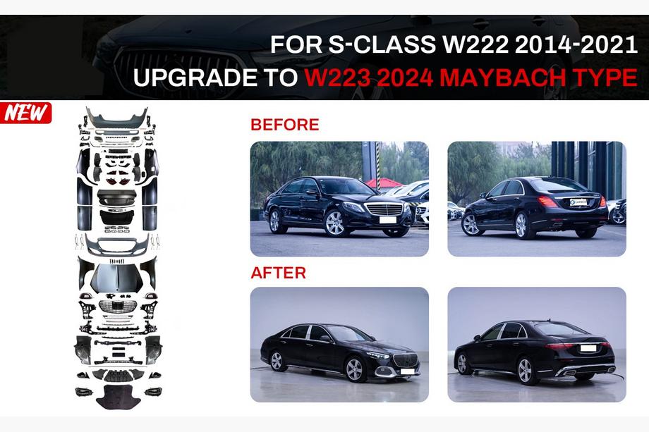 Mercedes S-Class W222 2013–2022 Restylingový kit pro W223 Maybach (s klikami dveří a vložkami) Image