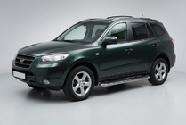 Hyundai Santa Fe 2 2006–2012 Boční prahy Maydos V1 (2 ks, hliník ↗ nerez) fotografie 1