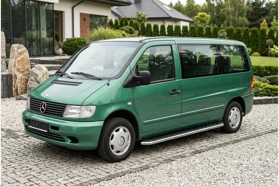 Mercedes Vito W638 1996–2003 Boční prahy Maydos V1 (2 ks, hliník ↗ nerez) Fotografie 1