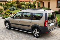 Renault Logan MCV 2005–2013 Boční prahy Tayga Grey (2 ks, hliník) fotografie 1