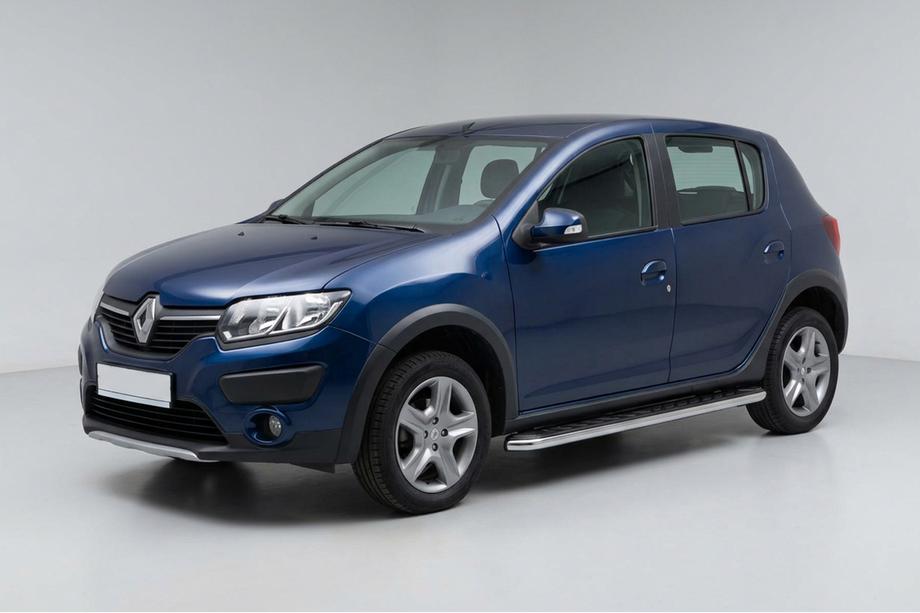 Dacia Sandero 2013–2020 Boční prahy Maydos V1 (2 ks, hliník ↗ nerez) Image