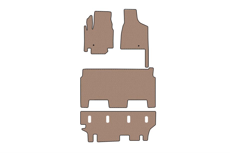 Dodge Grand Caravan V 2008–2020 Gumové autokoberce Carsuit (2008-2020, 3 řady, 8místné / výbava SXT, béžové) Image